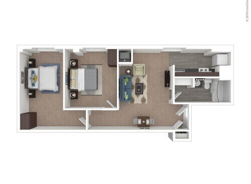 Carson Square Apartments - R - 2 bed - 1 bath - 681 sf