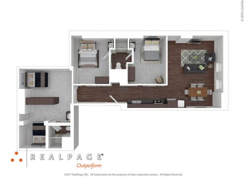 Keystone Flats - Three Rivers--Shared Bedroom - 3 bed - 2 bath - 1026 sf