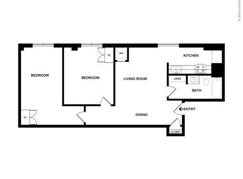 Carson Square Apartments - R - 2 bed - 1 bath - 681 sf