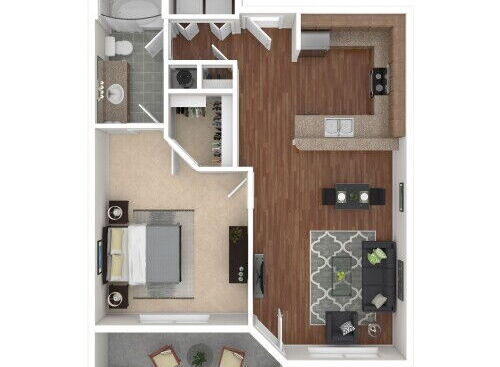 The Landing At Briarcliff Apartments - A1 - 1 bed - 1 bath - 749 sf