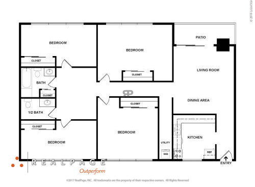 Harborview Apartments - 4 Bedroom - 4 bed - 1.5 bath - 1120 sf