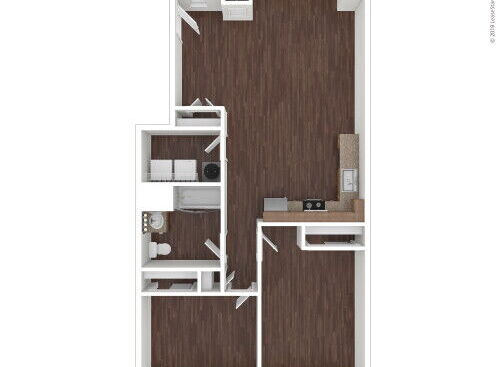 Riverside Arms - Two Bedroom One Bath - 2 bed - 1 bath - 915 sf