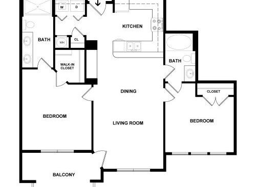 The Landing At Briarcliff Apartments - C1 - 2 bed - 2 bath - 1024 sf