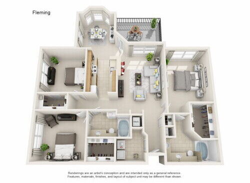 East Block - Antiqua - 1 bed - 1.25 bath - 730 sf