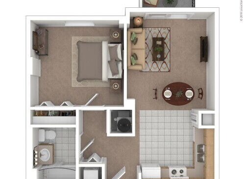 Amber Garden - 1A - 1 bed - 1 bath - 590 sf