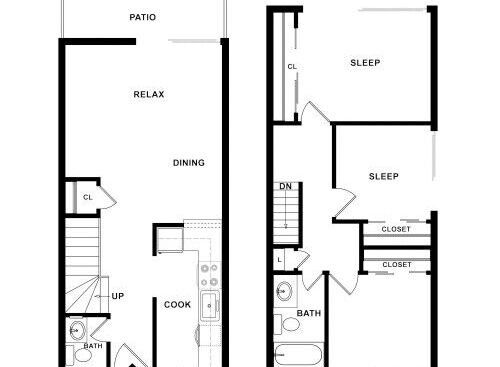 The Modern Apartments - Three Bedroom - 3 bed - 1.5 bath - 1125 sf