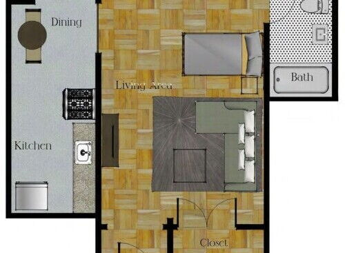 Studio: Beds - Studio: Baths - 1: SqFt Range - 352 to 600