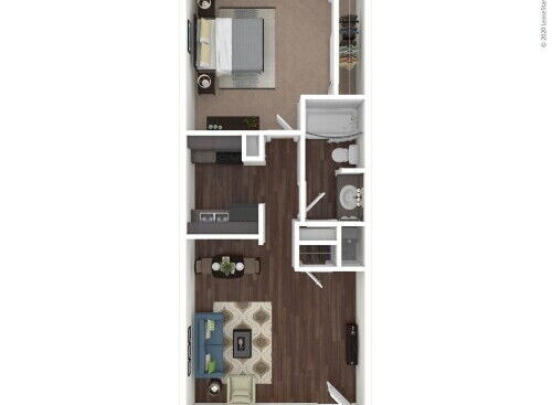 Forest Oaks - A1 - 1 bed - 1 bath - 544 sf