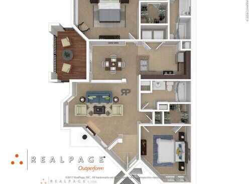 Two Bedroom - Renovated : Beds - 2: Baths - 2: SqFt Range - 1165 to 1165