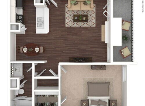 Spring Creek Apartments - Cactus Premium - 1 bed - 1 bath - 720 sf