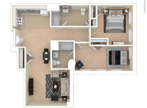 Landmark at Sibley Square - Two Bedroom/Two Bathroom - 2 bed - 2 bath - 1034 sf