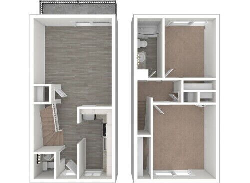 The Modern Apartments - Two Bedroom - 2 bed - 1.5 bath - 950 sf