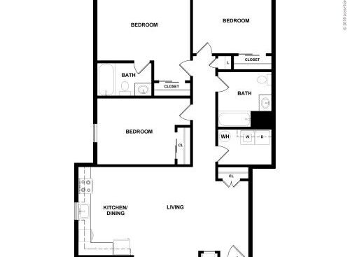 Riverside Arms - Three Bedroom Two Bath - 3 bed - 2 bath - 1150 sf