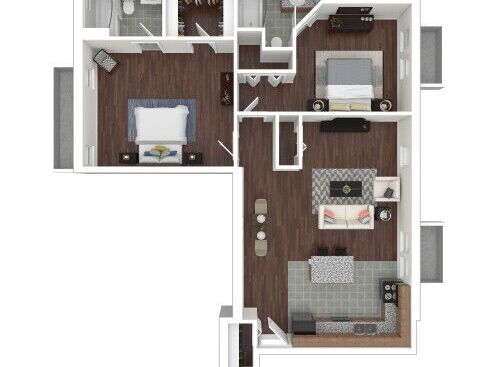 Brightwood Communities - 2 Bedroom - 2 bed - 2 bath - 669 sf