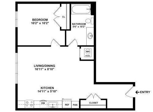 Fairfax - 1 Bed, 1 Bath