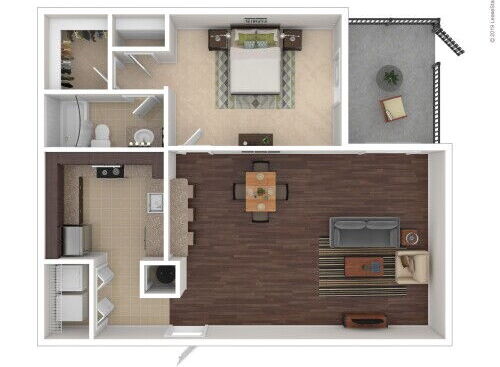 Serrano Apartments - Royal Fern - 1 bed - 1 bath - 820 sf