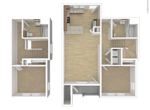 Oak Park 4 - Two Bedroom, Two Bath Flat - 2 bed - 2 bath - 928 sf