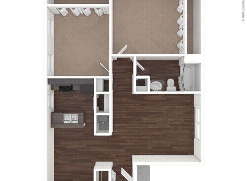 Forest Oaks - B1 - 2 bed - 1 bath - 850 sf