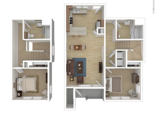 Oak Park 4 - Two Bedroom, Two Bath Flat - 2 bed - 2 bath - 928 sf