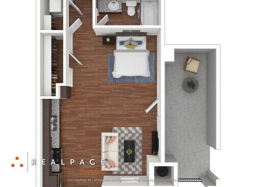 Hollister Village - Plan S2 - Studio bed - 1 bath - 570 sf