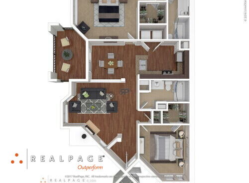 Two Bedroom - Plank Floors: Beds - 2: Baths - 2: SqFt Range - 1165 to 1165