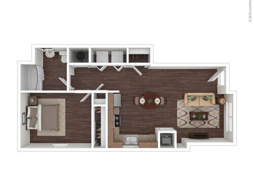 Riverside Arms - One Bedroom One Bath - 1 bed - 1 bath - 651 sf