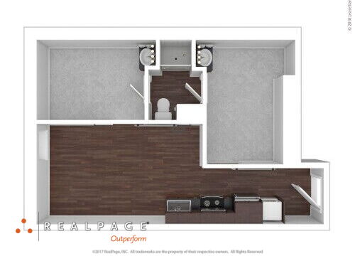 Keystone Flats - The Allegheny - 2 bed - 1 bath - 537 sf