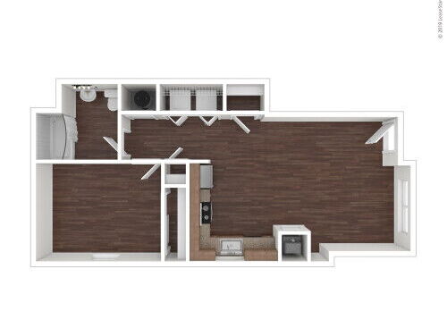 Riverside Arms - One Bedroom One Bath - 1 bed - 1 bath - 651 sf