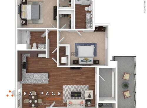 Hollister Village - Plan B6 - 2 bed - 2 bath - 1194 sf