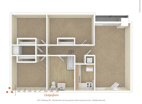 Harborview Apartments - 3 Bedroom - 3 bed - 1 bath - 891 sf