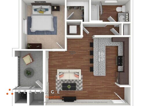 Hollister Village - Plan A3 - 1 bed - 1 bath - 653 sf