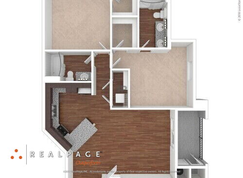 Hollister Village - Plan B3 - 2 bed - 2 bath - 1145 sf