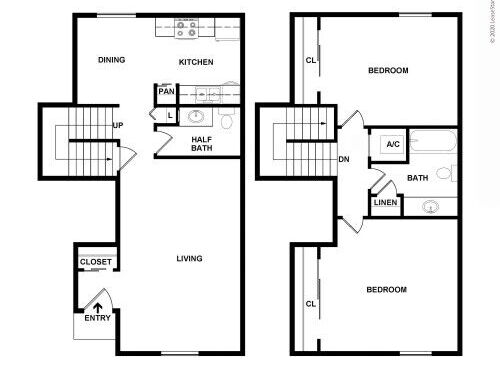 Forest Oaks - B4 - 2 bed - 2 bath - 1012 sf