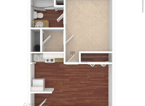 1 Bed / 1 Bath: Beds - 1: Baths - 1: SqFt Range - 524 to 524