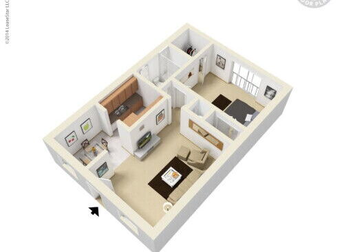 1X1 Small 2: Beds - 1: Baths - 1: SqFt Range - 635 to 635