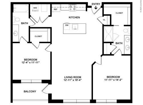 Bridge Park - Fowler - 2 bed - 2 bath - 1055 sf