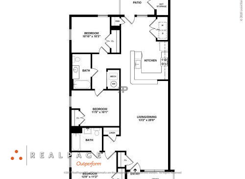 Rockview II - 3 Bedroom - 3 bed - 1 bath - 1285 sf