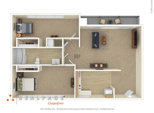 Harborview Apartments - 2 Bedroom - 2 bed - 1 bath - 759 sf