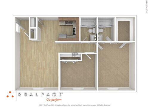 Woodfield Heights Apartments - Style EE - 2 bed - 2 bath - 1170 sf