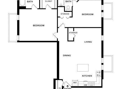 Brightwood Communities - 2 Bedroom - 2 bed - 2 bath - 669 sf