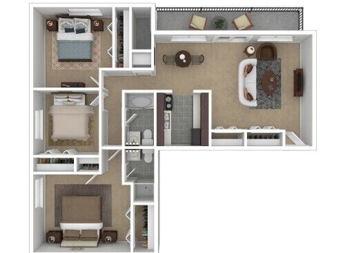 The Milano - Michelangelo - 3 bed - 2 bath - 989 sf