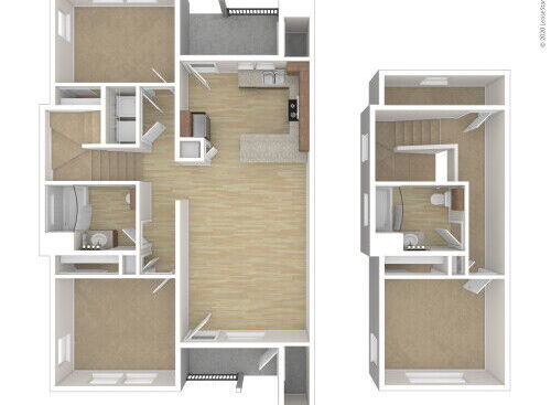 Oak Park 4 - Three Bedroom 2-Story - 3 bed - 2 bath - 1335 sf