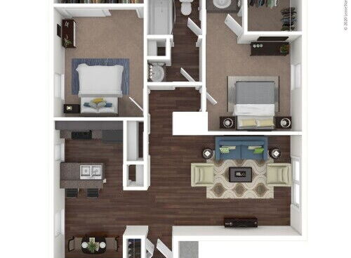 Forest Oaks - B2 - 2 bed - 1 bath - 900 sf