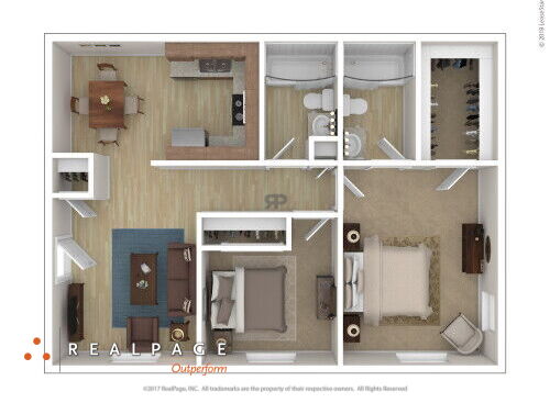 Woodfield Heights Apartments - Style DD - 2 bed - 2 bath - 1015 sf