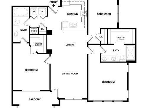 The Landing At Briarcliff Apartments - D1 - 2 bed - 2 bath - 1295 sf