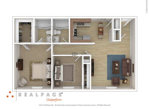 Woodfield Heights Apartments - Style GG - 2 bed - 2 bath - 1058 sf