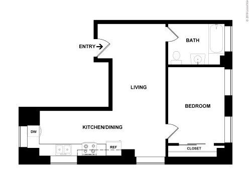 Medici Artist Lofts - Pissarro - 1 bed - 1 bath - 575 sf