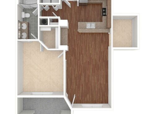 The Landing At Briarcliff Apartments - B1 - 1 bed - 1 bath - 846 sf