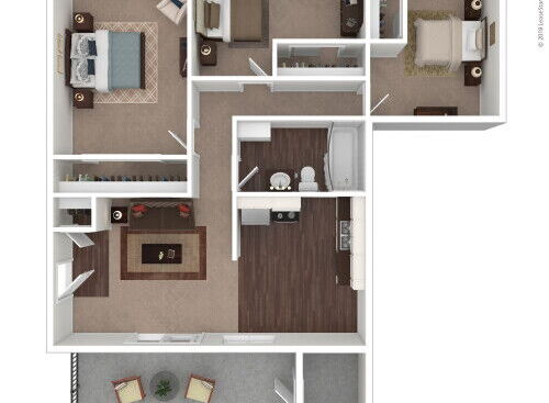 The Park at Redstone - 3x1 - 3 bed - 1 bath - 1050 sf