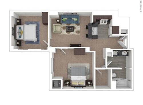 Carson Square Apartments - S - 2 bed - 1 bath - 874 sf